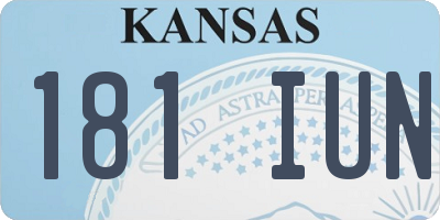 KS license plate 181IUN