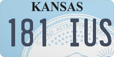 KS license plate 181IUS
