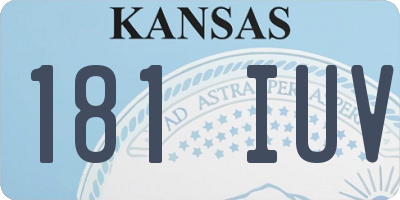 KS license plate 181IUV