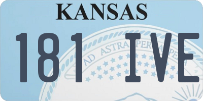 KS license plate 181IVE