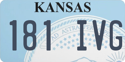 KS license plate 181IVG