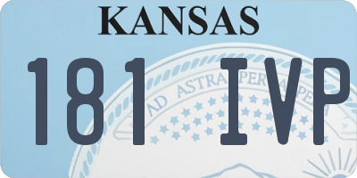 KS license plate 181IVP