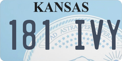 KS license plate 181IVY