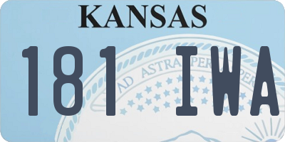 KS license plate 181IWA