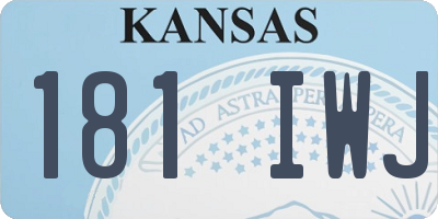 KS license plate 181IWJ