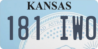 KS license plate 181IWO