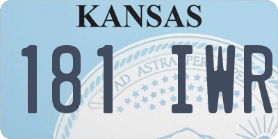 KS license plate 181IWR