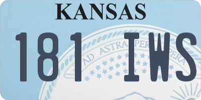 KS license plate 181IWS