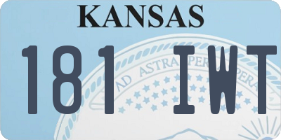 KS license plate 181IWT