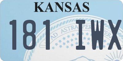 KS license plate 181IWX