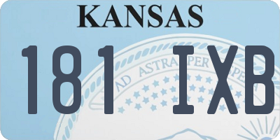 KS license plate 181IXB