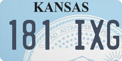 KS license plate 181IXG