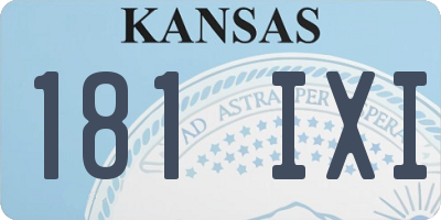 KS license plate 181IXI
