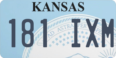 KS license plate 181IXM