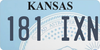 KS license plate 181IXN