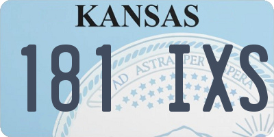 KS license plate 181IXS