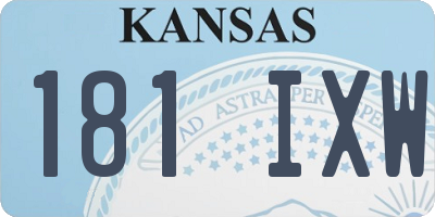 KS license plate 181IXW