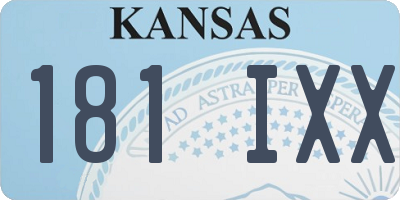 KS license plate 181IXX