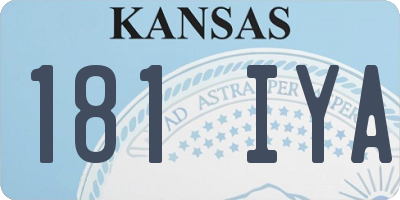 KS license plate 181IYA