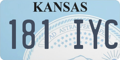 KS license plate 181IYC