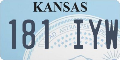 KS license plate 181IYW
