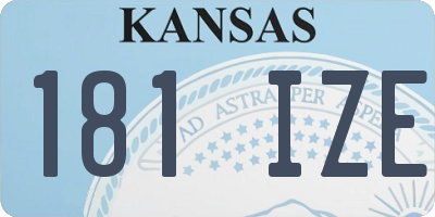 KS license plate 181IZE