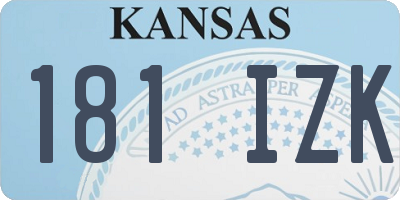 KS license plate 181IZK