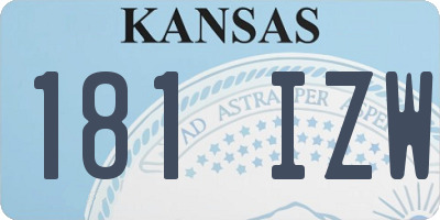 KS license plate 181IZW