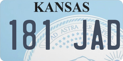 KS license plate 181JAD