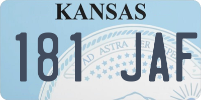 KS license plate 181JAF