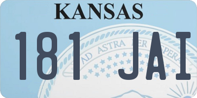 KS license plate 181JAI