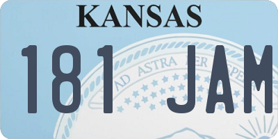 KS license plate 181JAM
