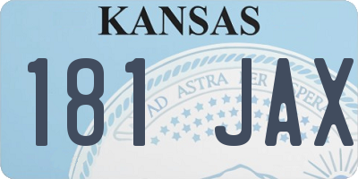 KS license plate 181JAX