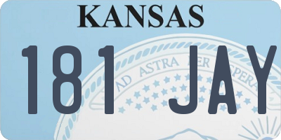 KS license plate 181JAY