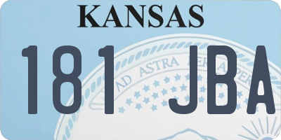 KS license plate 181JBA