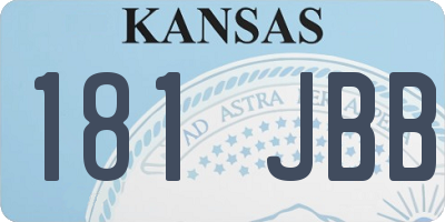 KS license plate 181JBB