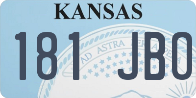KS license plate 181JBO