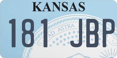 KS license plate 181JBP