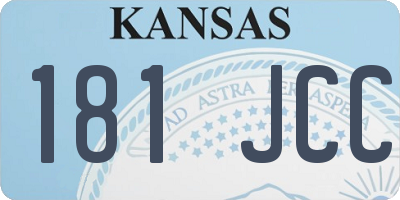 KS license plate 181JCC