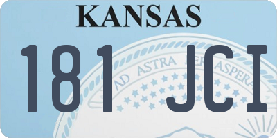 KS license plate 181JCI