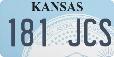 KS license plate 181JCS