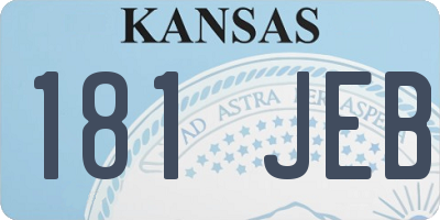 KS license plate 181JEB