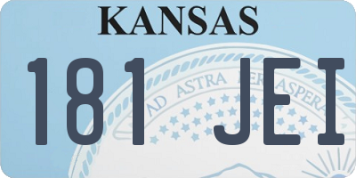 KS license plate 181JEI