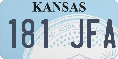 KS license plate 181JFA