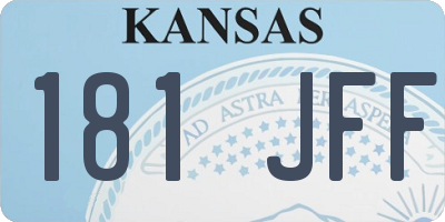 KS license plate 181JFF