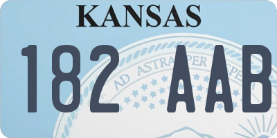KS license plate 182AAB