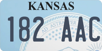 KS license plate 182AAC