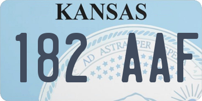 KS license plate 182AAF
