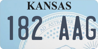 KS license plate 182AAG