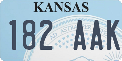 KS license plate 182AAK